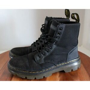Dr Martens Boots Womens 7 Black Nylon Lace Up Combat Shoes Combs